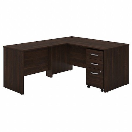 Bush Business Furniture Desk, w/42in Return/BBF Ped, 60inx30inx30in, Black Walnut BSHSTC008BWSU